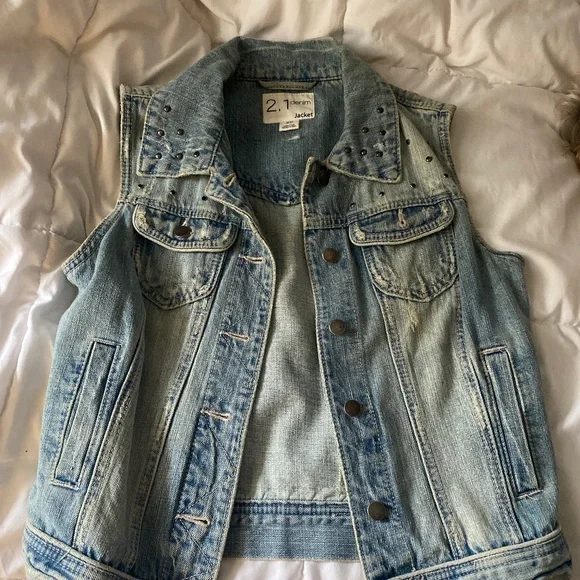 Forever 21 Jackets Coats Womens Sleeveless Jean Jacket Poshmark